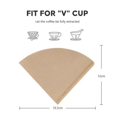 V60 COFFEE PAPER FILTER Unbleached Coffee Filter for v60 Coffee Dripper Eighteen Grams